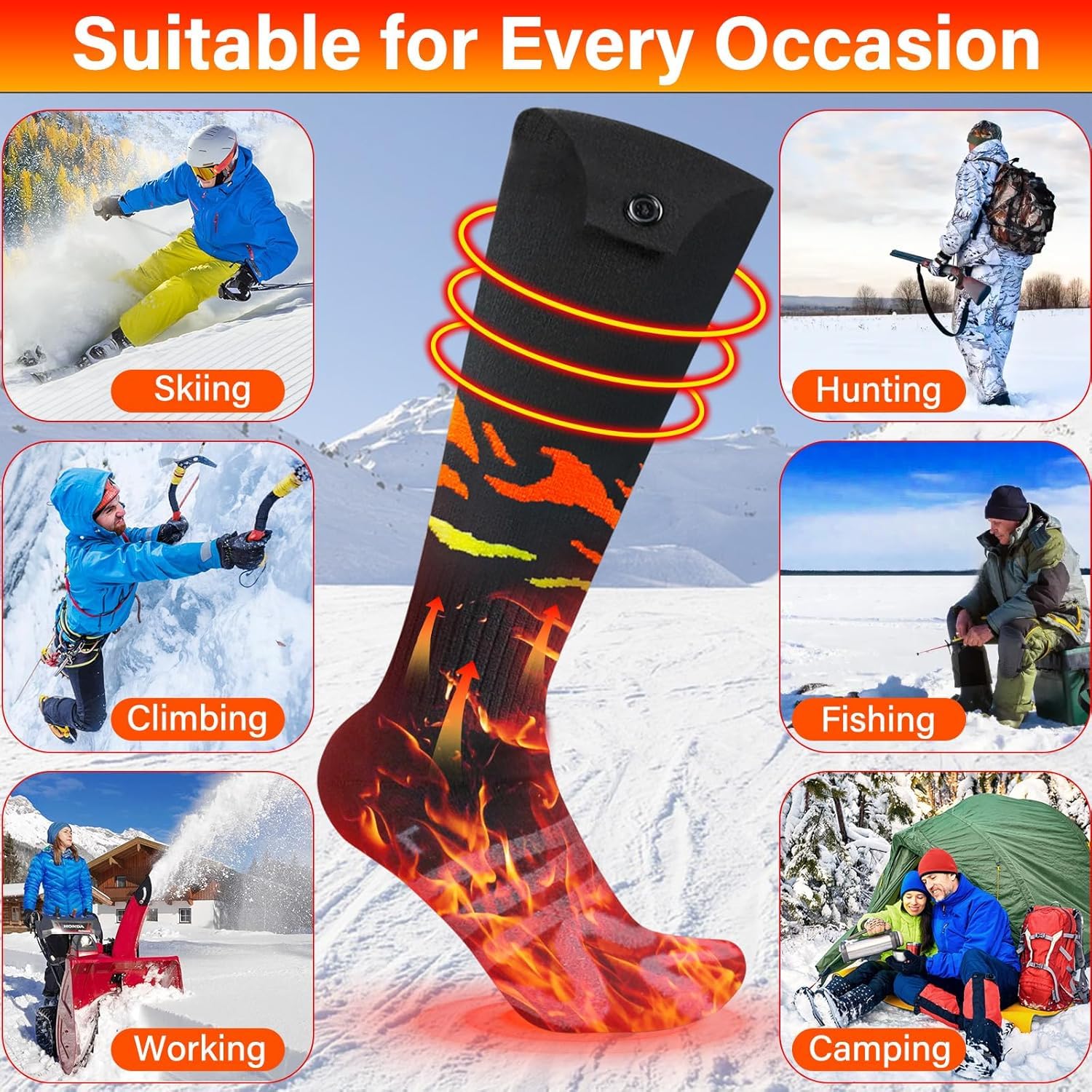 TLXLT heated socks with washing bag and accessories for care