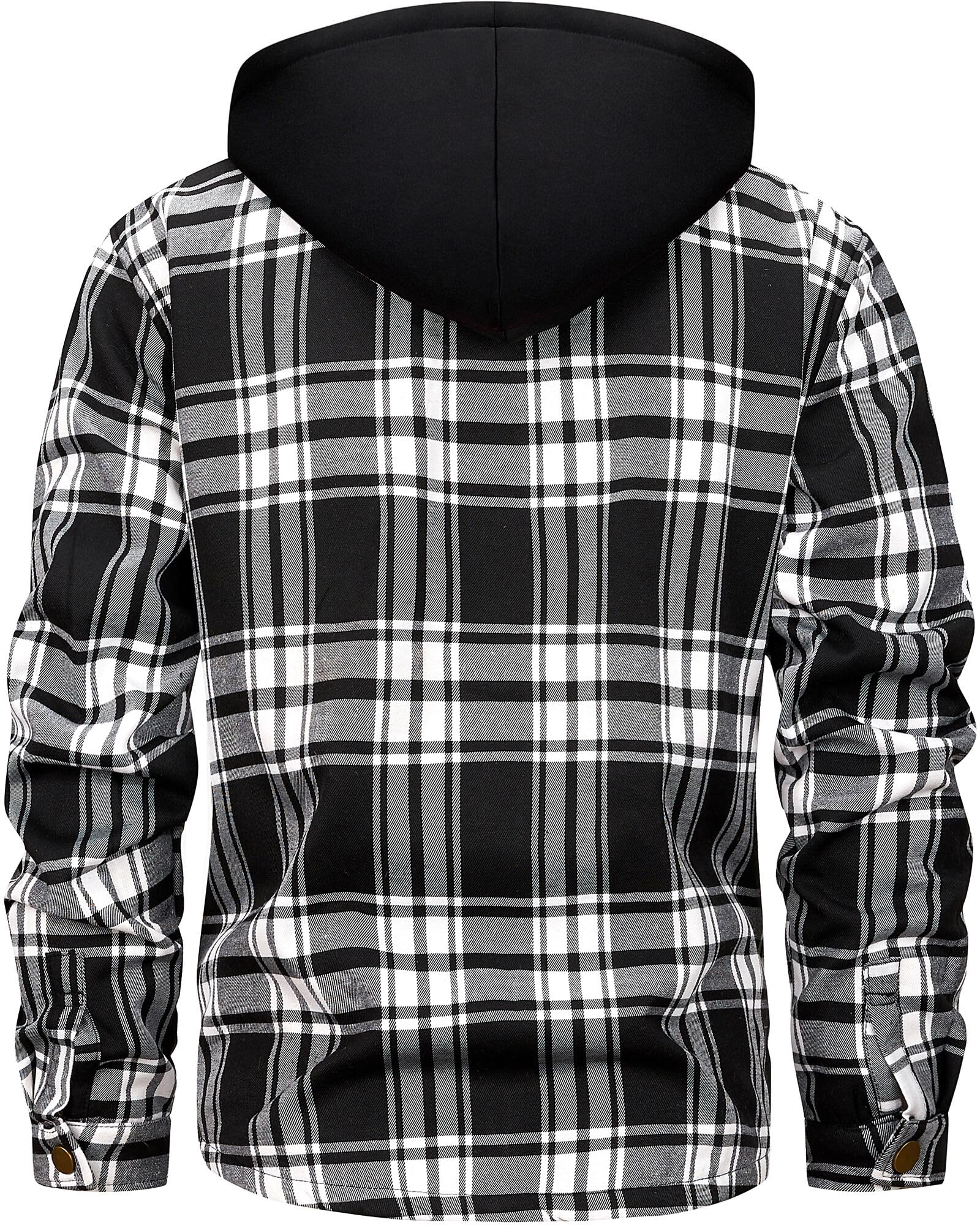 TMYAH sherpa-lined hooded shirt closeup reveals soft warmth around collar.
