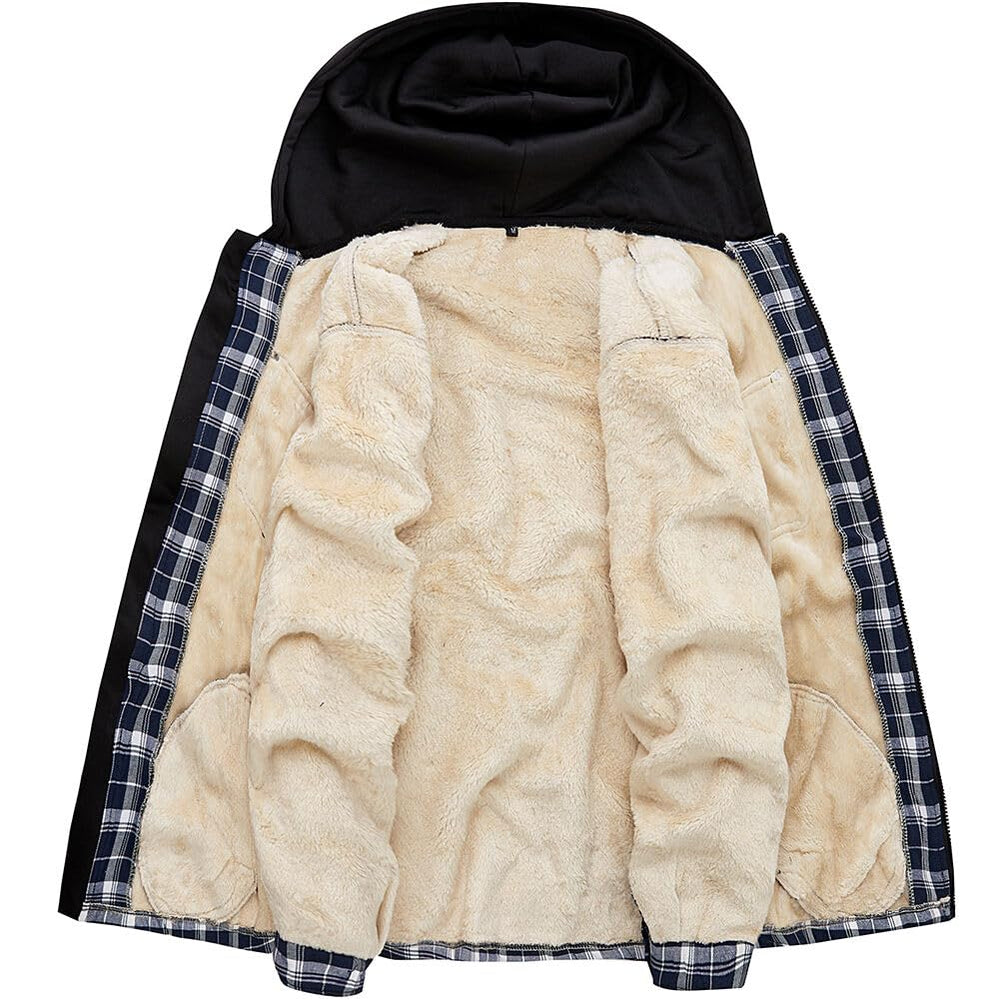 TMYAH winter fleece jacket back view shows full-coverage warmth and fit.