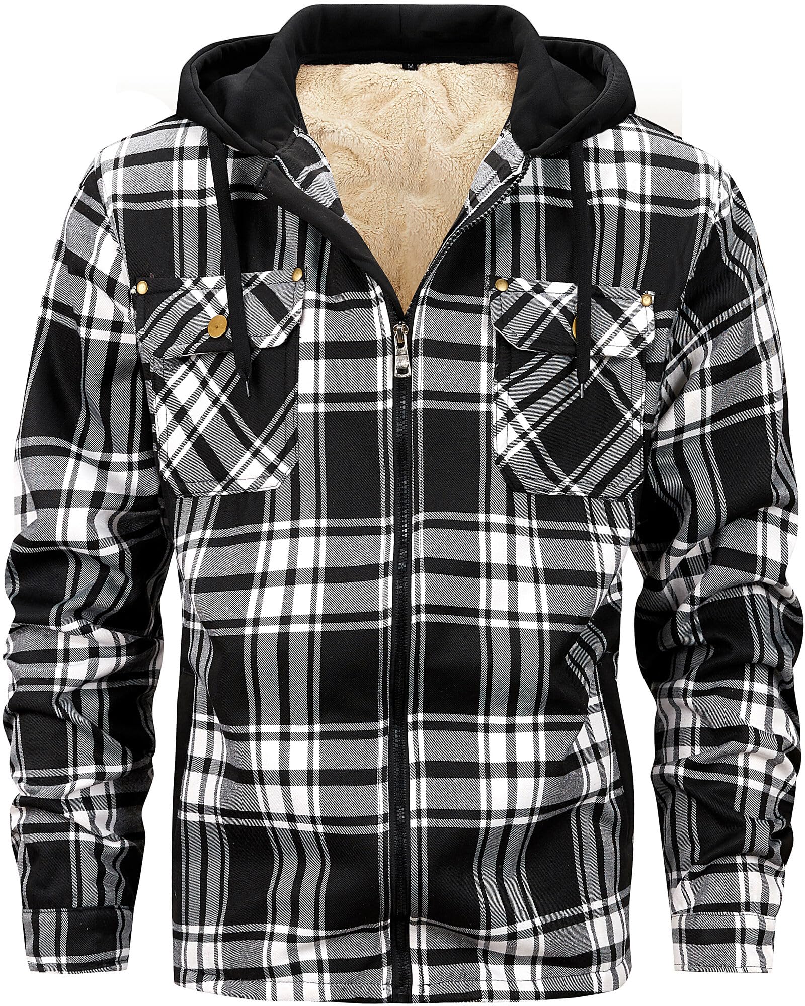 TMYAH winter fleece jacket front view highlights warm versatile daily wear.