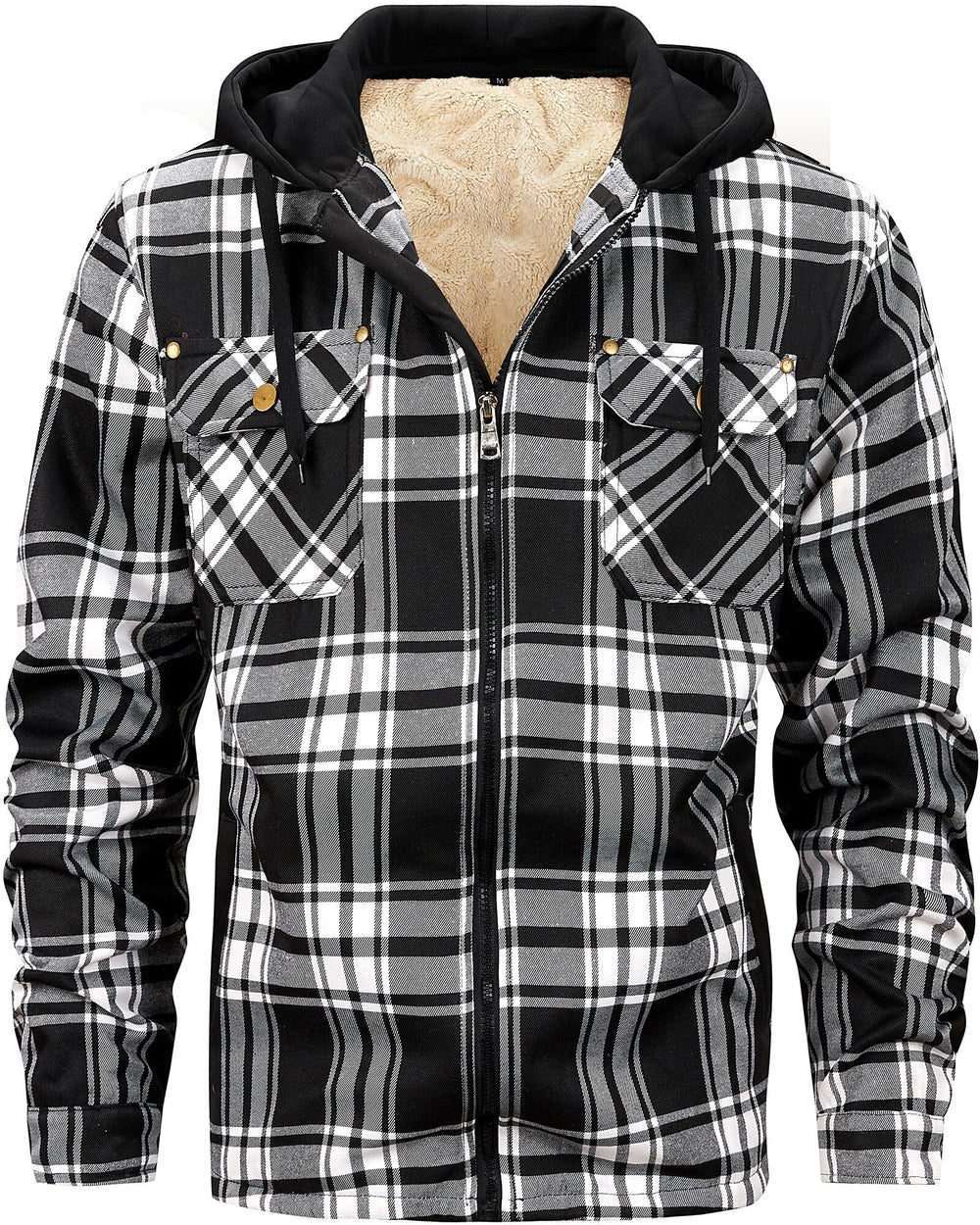 TMYAH winter fleece jacket front view highlights warm versatile daily wear.