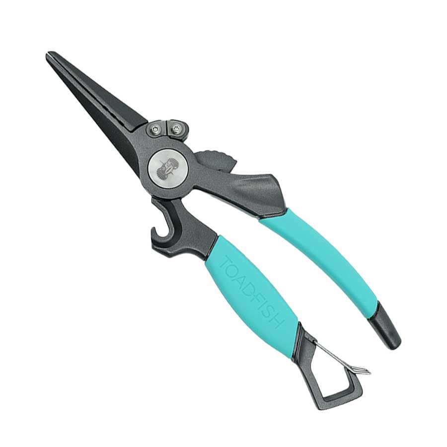 Toadfish 8in Inshore Pliers spring-action for easy one-handed operation on deck.