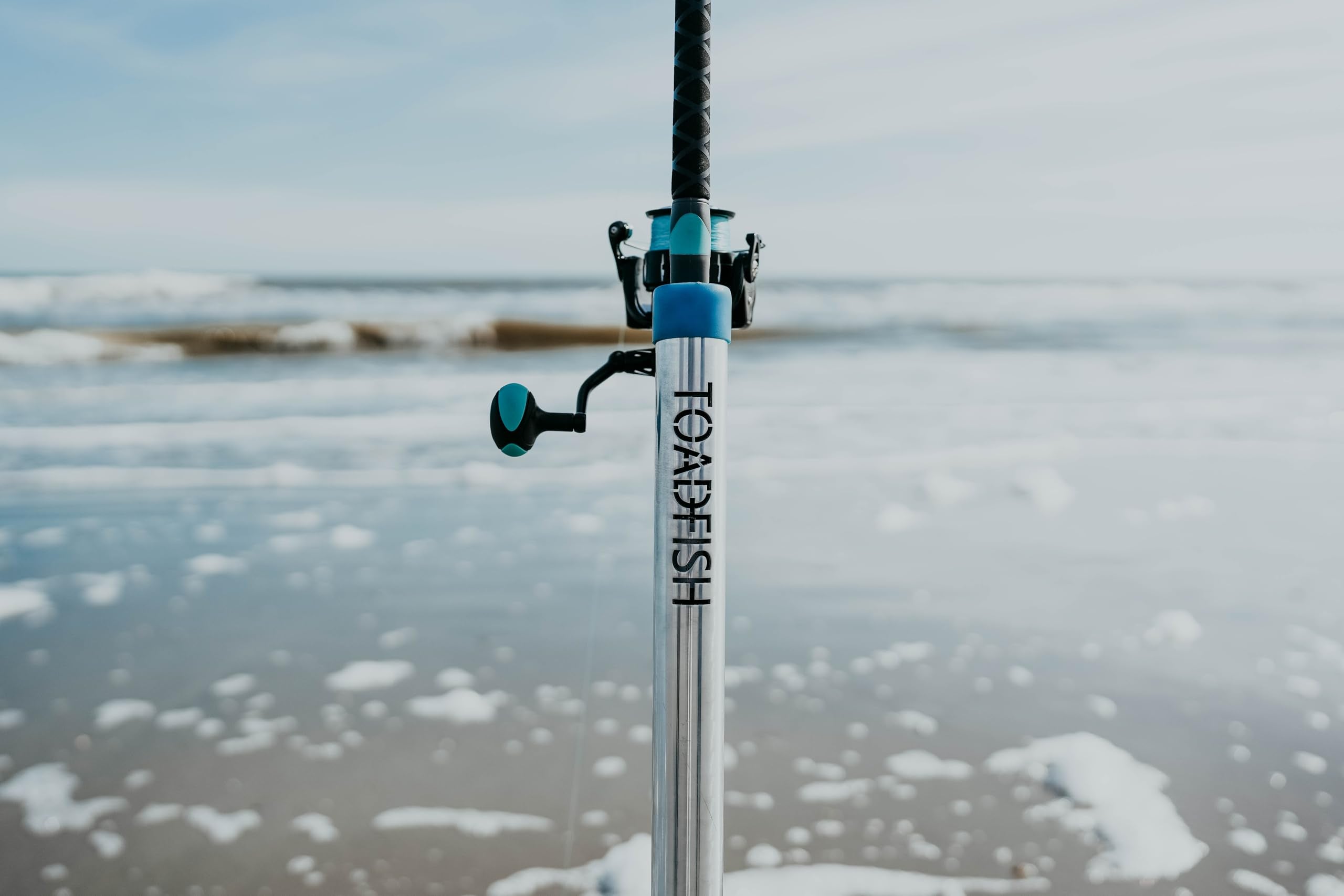 Toadfish adjustable surf spike collapsed to 30 inches for easy stowaway transport
