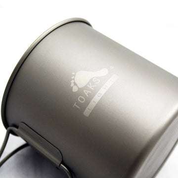 TOAKS LIGHT titanium 650ml pot dimension-guide shows compact size