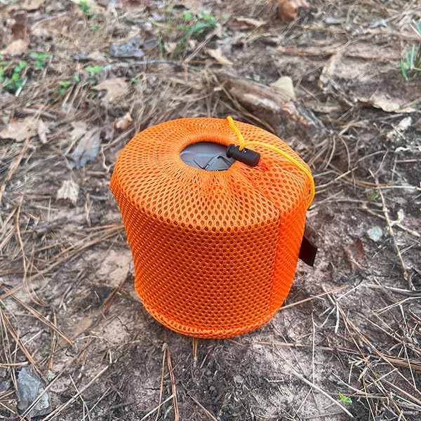 TOAKS 1100ml pot with orange mesh sack for quick drying and storage.