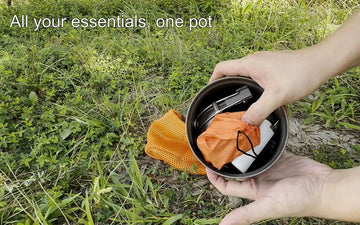 TOAKS Titanium 1100ml pot dimensions image shows liter gradation for precise dosing.