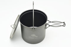 TOAKS titanium 1100ml pot nesting design saves space on backpacking trips.