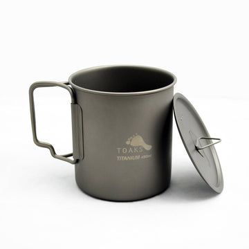TOAKS Titanium 450ml cup with lid—durable and ultralight for outdoor use