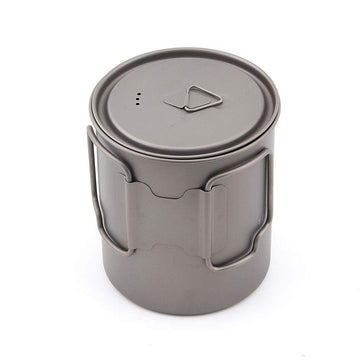 TOAKS Titanium 750ml Pot nested with other gear for compact packing