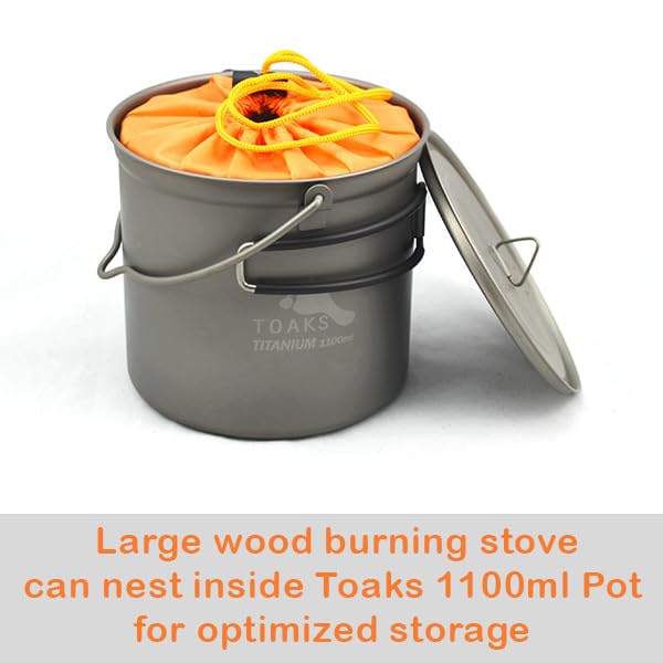 TOAKS Titanium Large Stove easy assembly and quick dismantle for camp cooking