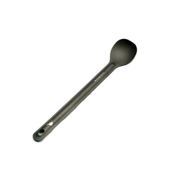 TOAKS titanium long-handle spoon with extended reach for bottle corners.