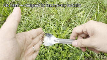 TOAKS titanium long-handle spork matte-finish grips securely on hikes