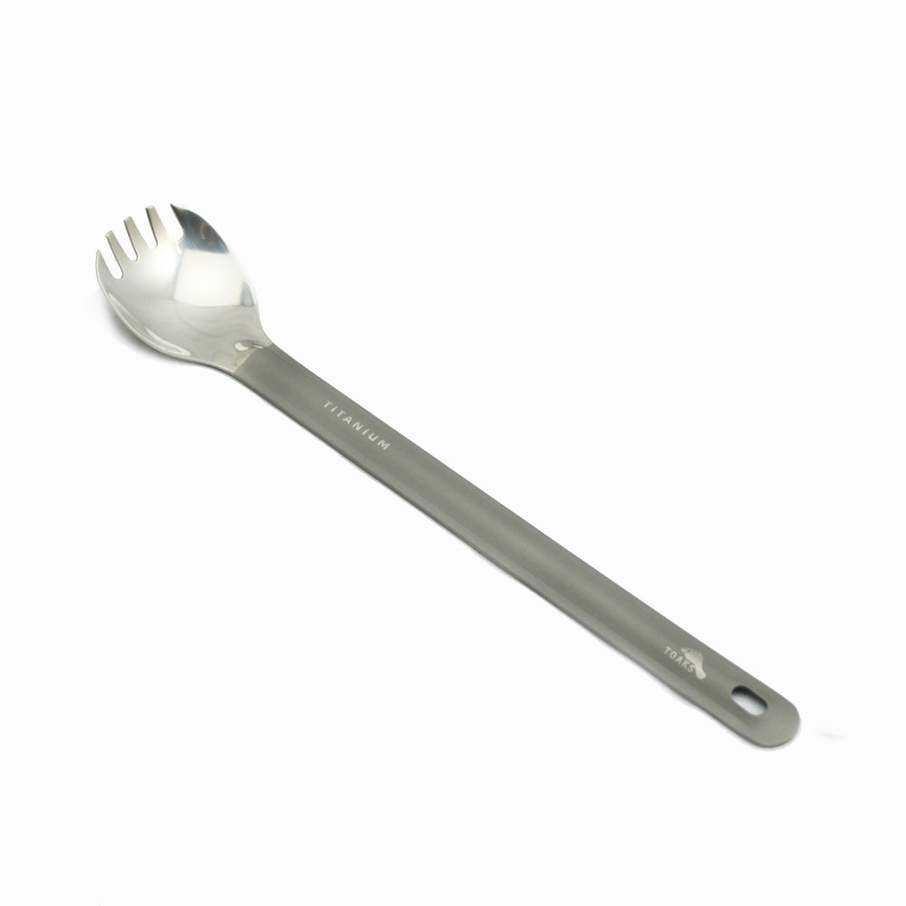 TOAKS titanium long-handle spork polished-bowl smooth for outdoor meals