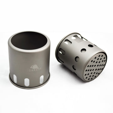 TOAKS Titanium Small Collapsible Stove inside 750ml pot saves space on trips