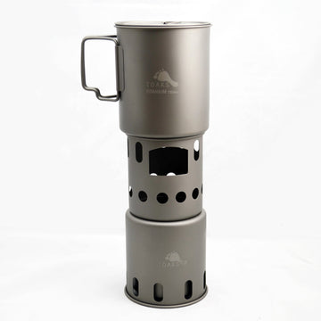 TOAKS Titanium Small Collapsible Stove titanium durability close-up shows strength