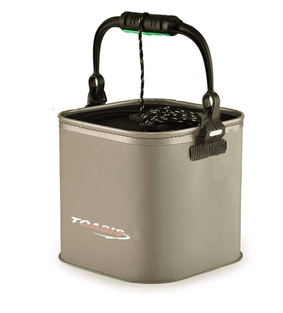 Toasis 11L olive bait bucket — front view