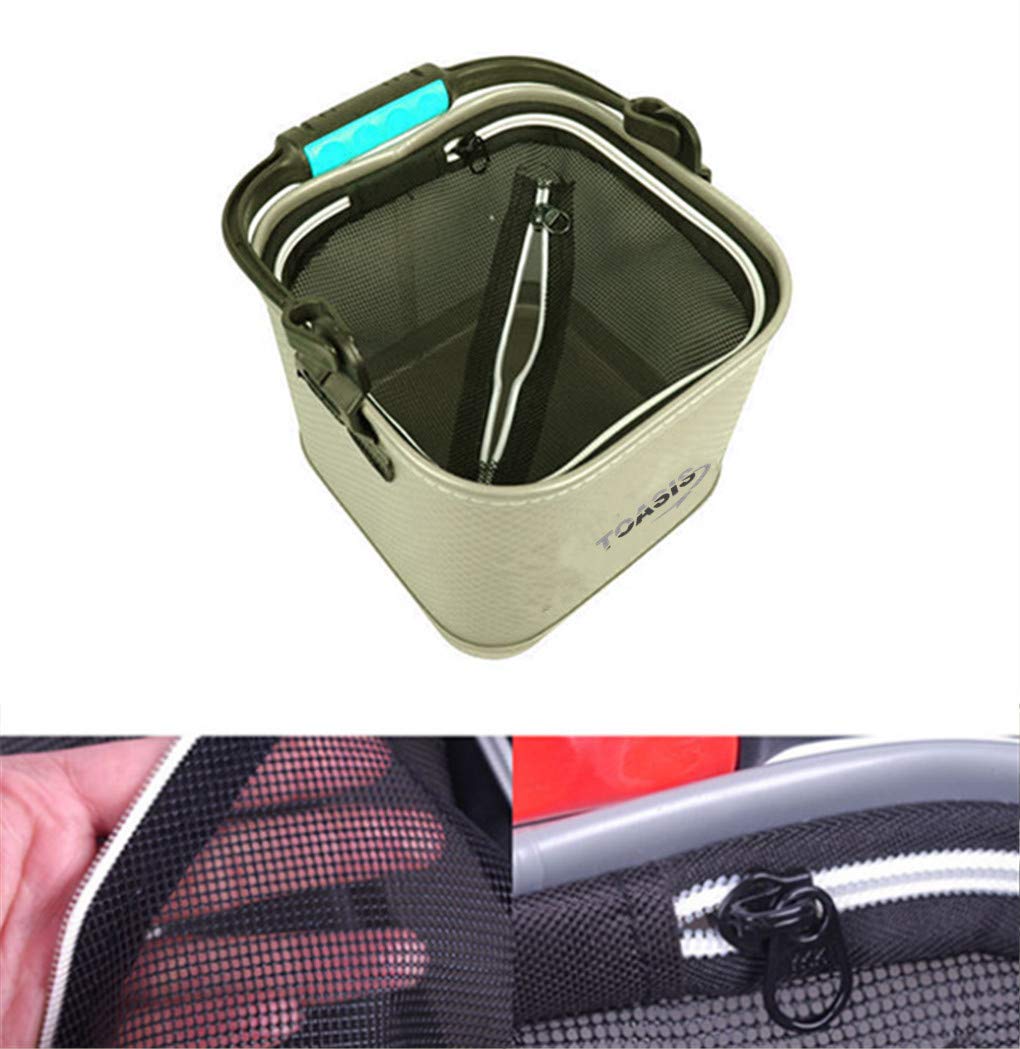 Olive EVA live bait bucket suitable for storing small shrimps