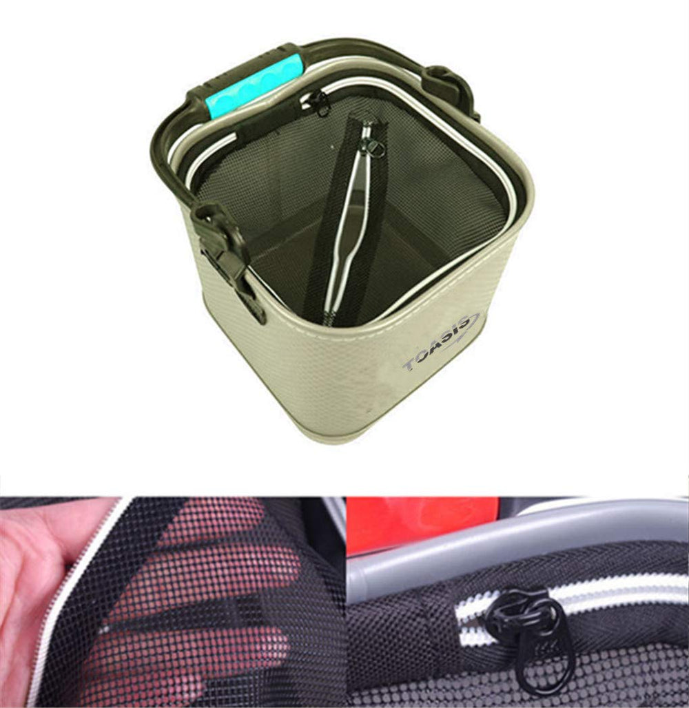 Olive EVA live bait bucket suitable for storing small shrimps