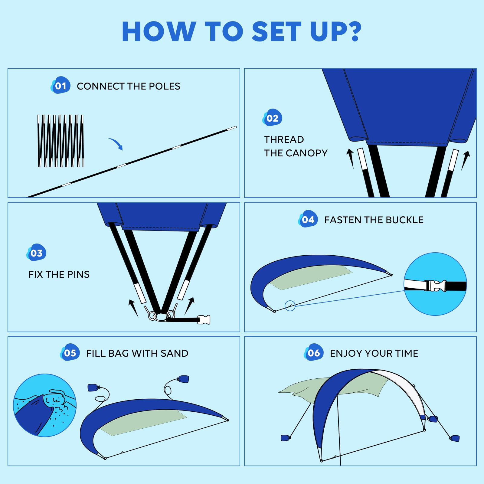 TOBTOS Beach Tent family-friendly canopy suitable for beach, grass, and backyard gatherings.