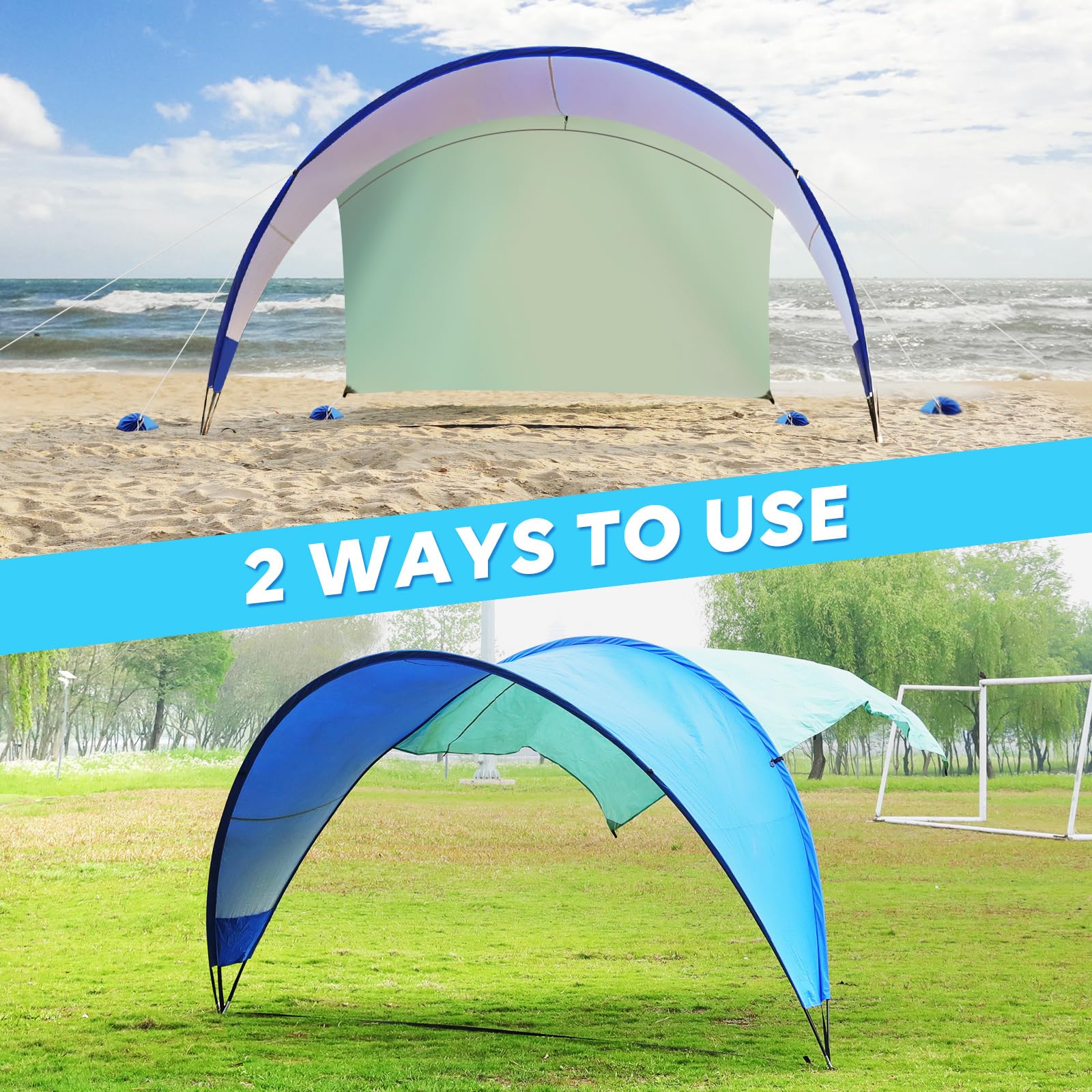 TOBTOS Beach Tent portable carry bag enables easy transport on trips.