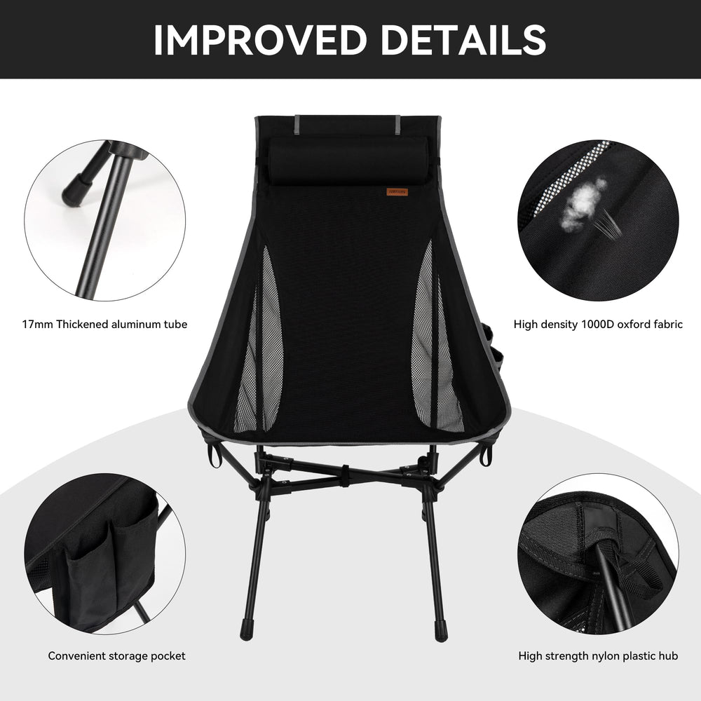 TOBTOS camping chair side pockets keep essentials within reach