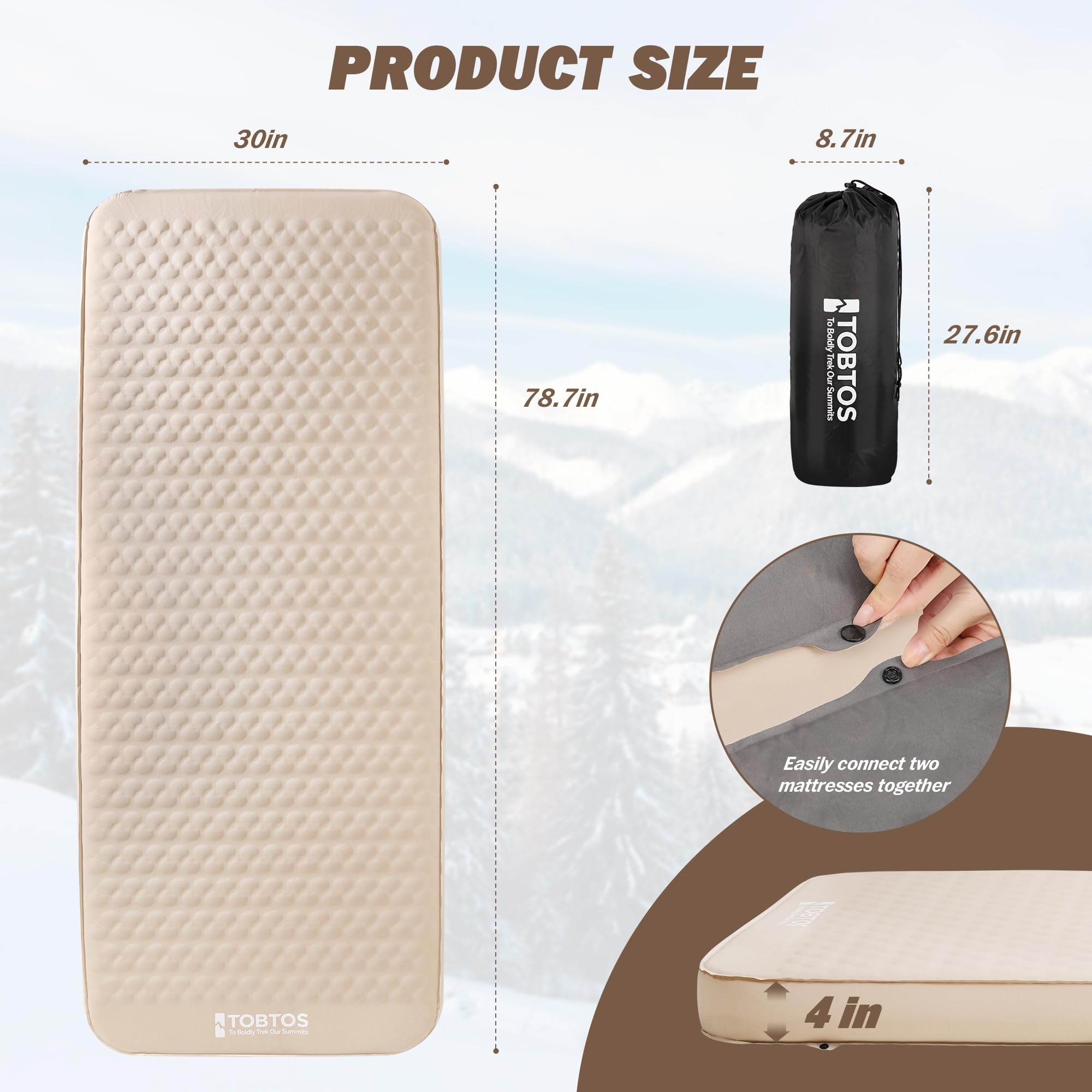 TOBTOS compact foam sleeping mat rolled for easy storage after camping