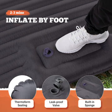 TOBTOS sleeping pad provides two-person comfort on a spacious sleeping area