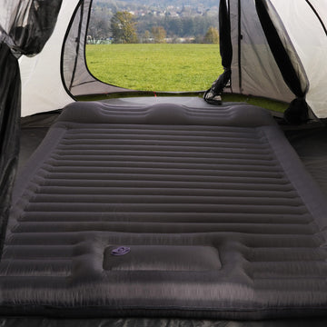 TOBTOS double sleeping pad built-in pillow supports neck alignment during restful camping nights
