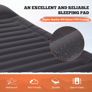 TOBTOS double sleeping pad 40D nylon with TPU coating for outdoor durability