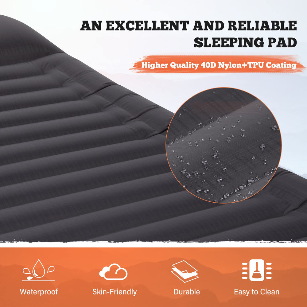 TOBTOS double sleeping pad 40D nylon with TPU coating for outdoor durability