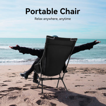 TOBTOS high-back backrest from rear view emphasizes balanced support on uneven ground