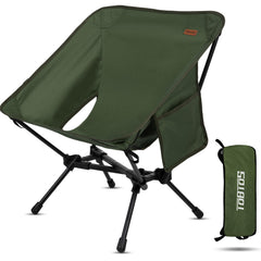 TOBTOS portable camping chair folded in bag shows travel-friendly, ultra-light design for hikers.
