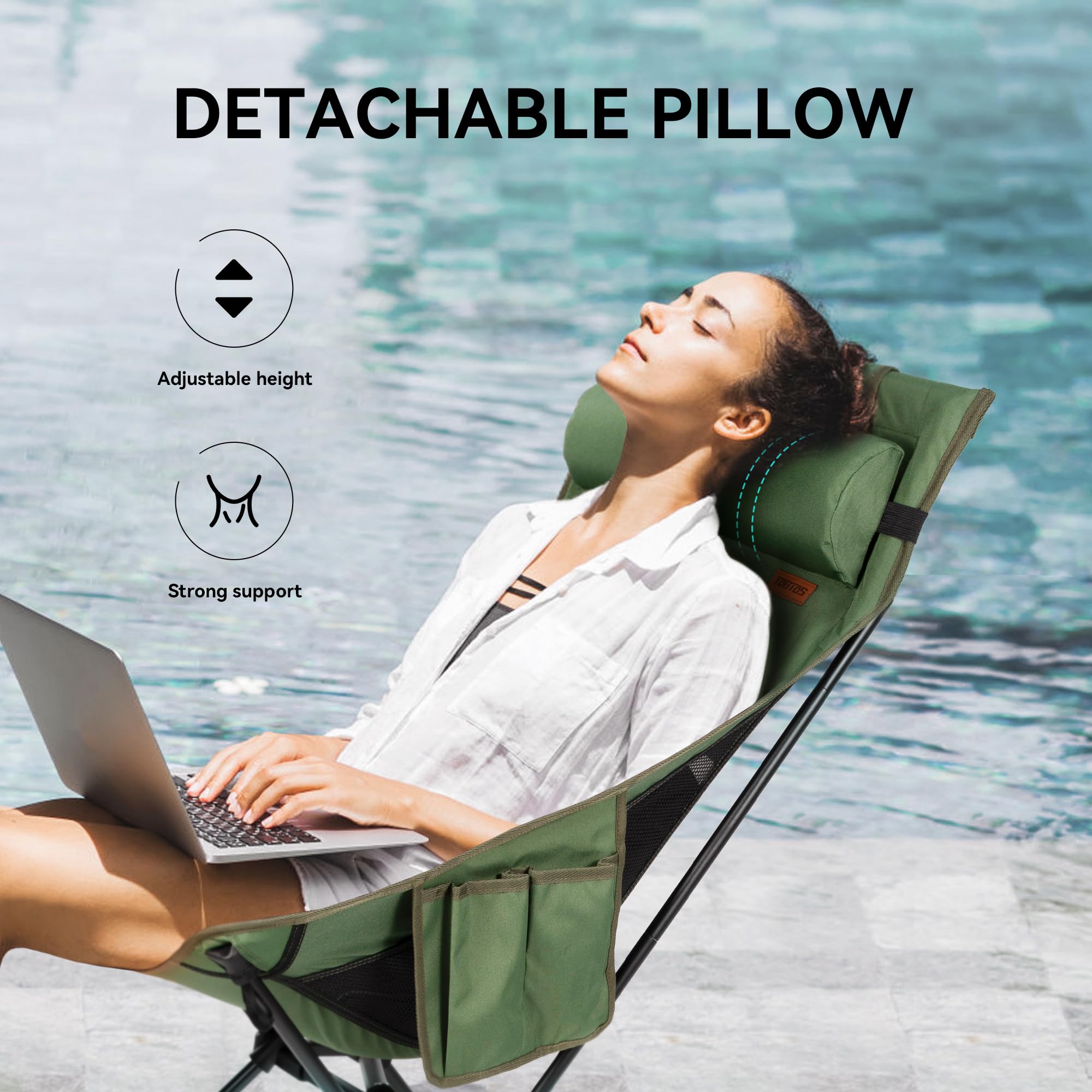 TOBTOS aircraft-grade aluminum frame and durable fabric for long-lasting use.