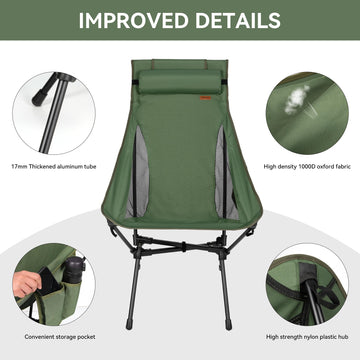 TOBTOS compact-folded chair demonstrates portable travel size.