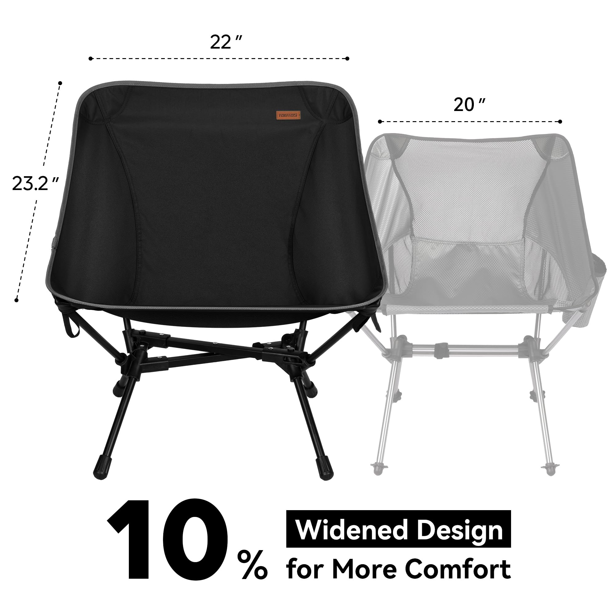 TOBTOS Ultralight Camping Chair compact pack for hiking trips.