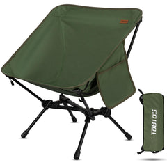 TOBTOS Ultralight camping chair folded green for handbag-ready portability