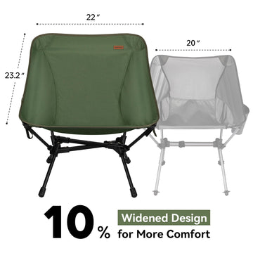 TOBTOS Ultralight camping chair weight capacity green supports up to 330 lbs