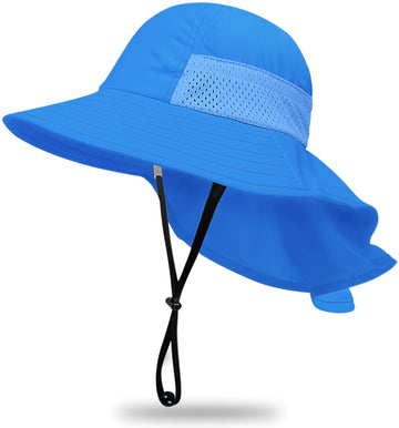 Two toddler sun hats from the 2-pack laid out for display