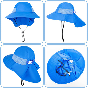 Back view of toddler sun hat showing adjustable strap