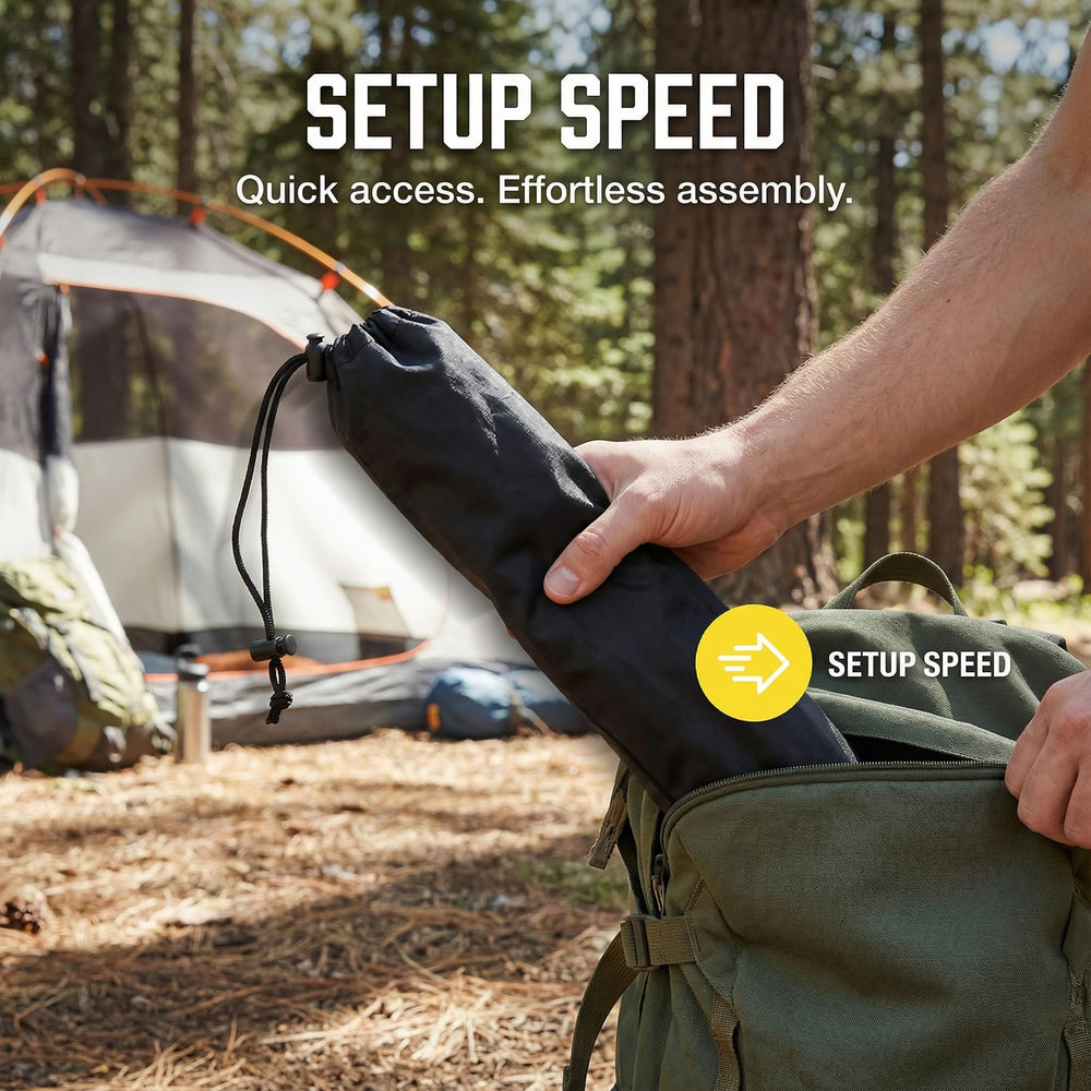Toddmomy 4-pack with drawstrings keeps tent poles neatly contained and accessible