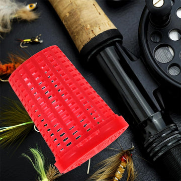 Outdoor fishing scene with Toddmomy bait cages in use