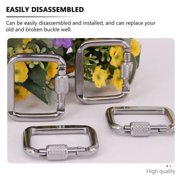 Toddmomy metal square carabiner shines in rugged outdoor setups.