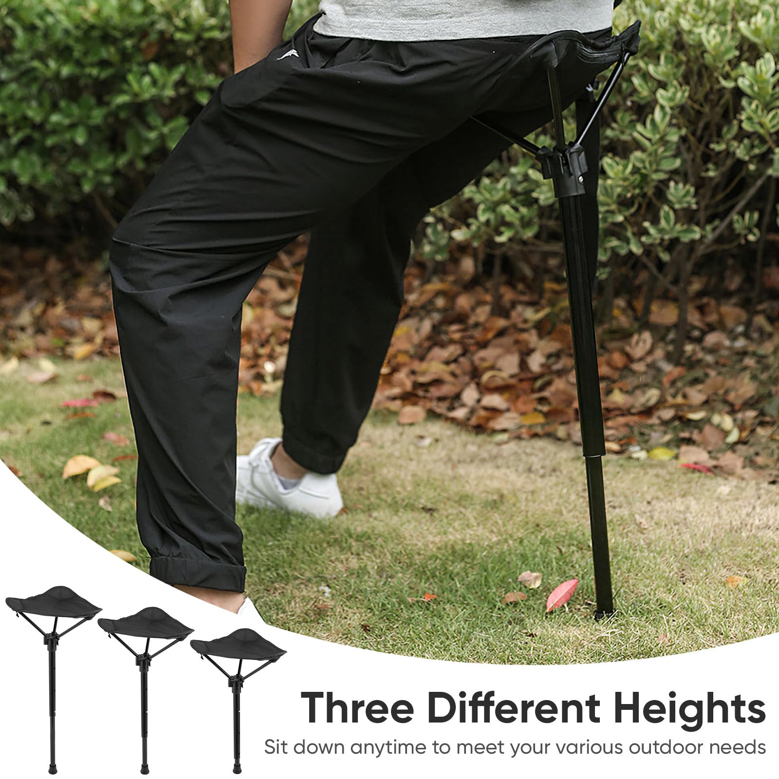Toddmomy folding stool provides versatile seating during fishing trips.