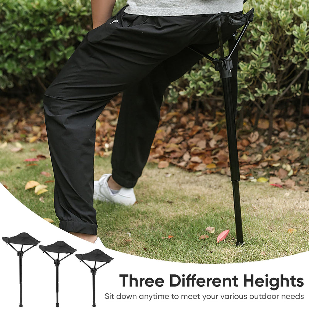 Toddmomy folding stool provides versatile seating during fishing trips.