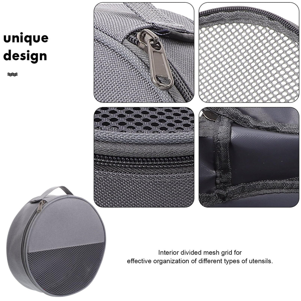 Toddmomy round mesh bag interior view illustrating spacious single-cabin for bowls and utensils