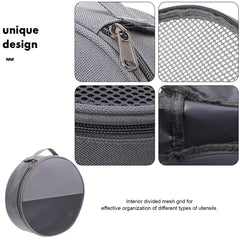 Toddmomy round mesh bag interior view illustrating spacious single-cabin for bowls and utensils