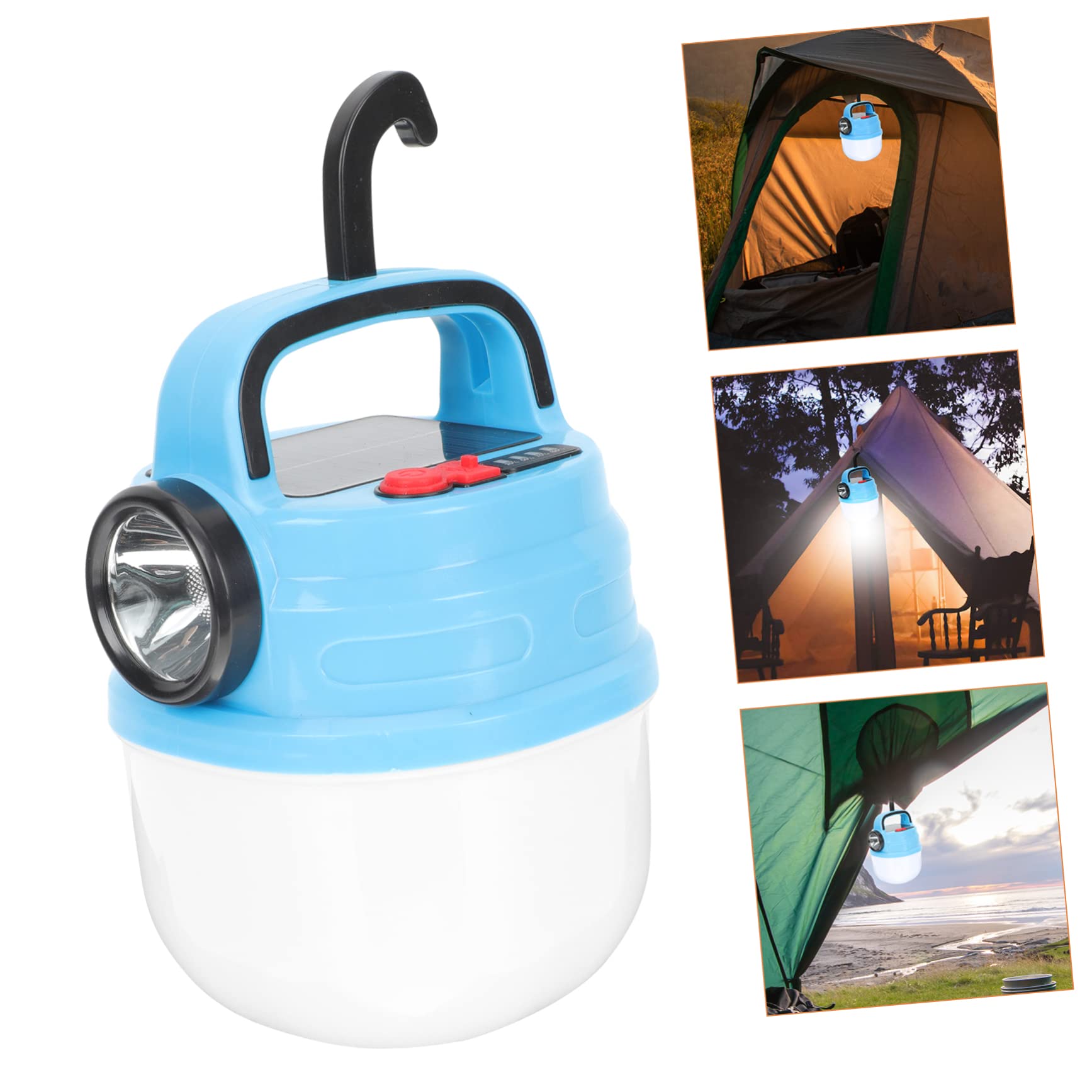 Toddmomy portable camping light ready to hang inside a tent.