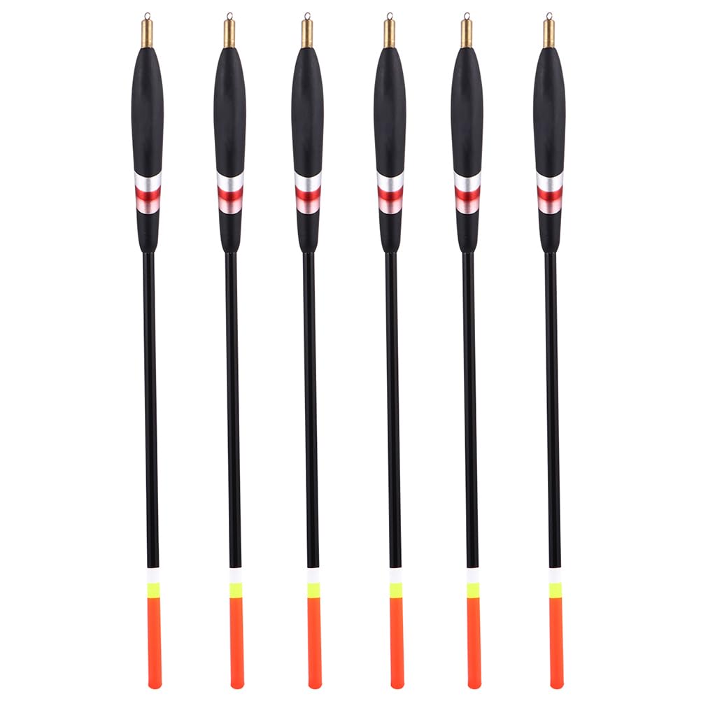 Toddmomy rock fishing floats 6pc set, stable bobber performance for lakes and rivers.