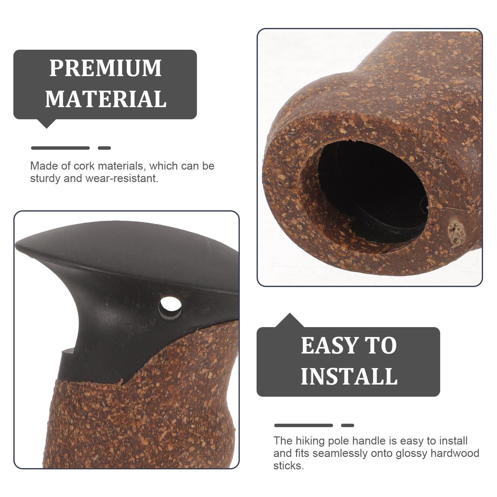 Toddmomy walking sticks cork grip fits most poles for quick upgrades