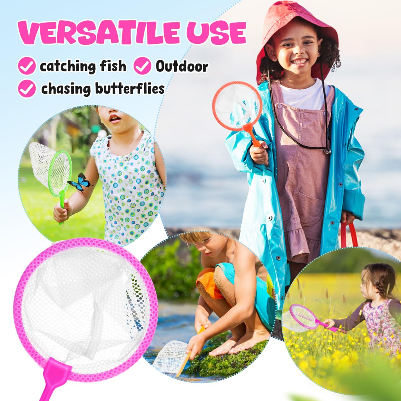 High-density mesh net ideal for catching small fish and butterflies